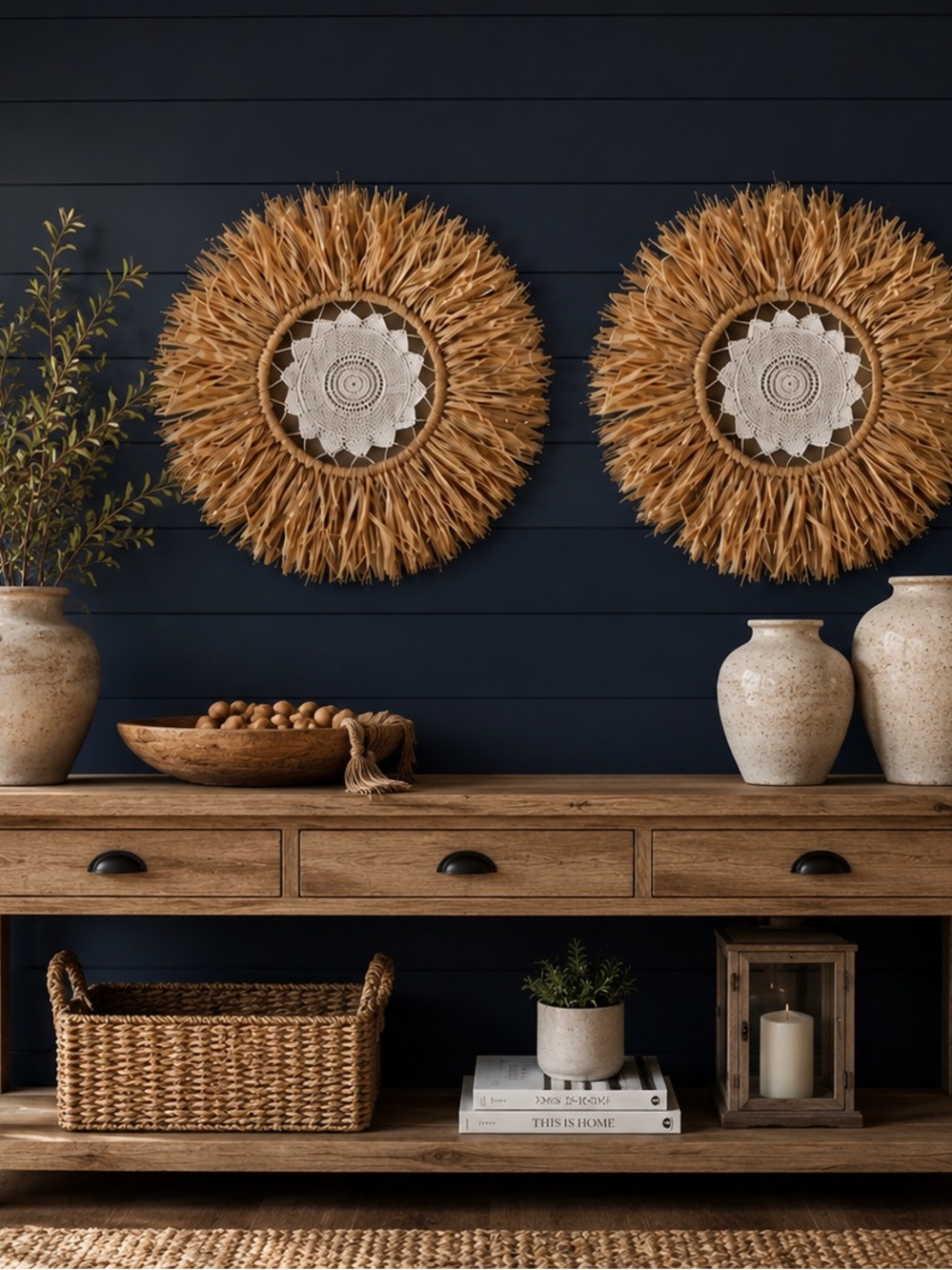 47th & Main Bohemian Fringe Lacey Wall Decor - Set of 2~NWT